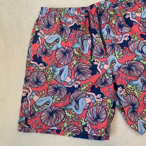 Vineyard Vines mermaid‎ ocean print elastic waist drawstring lined swim trunks - Picture 2 of 10